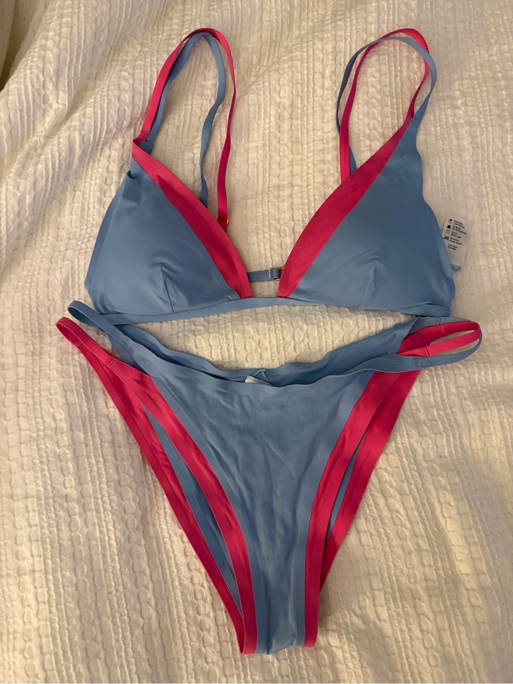 l*space Light Blue Bikini with Hot Pink Trim